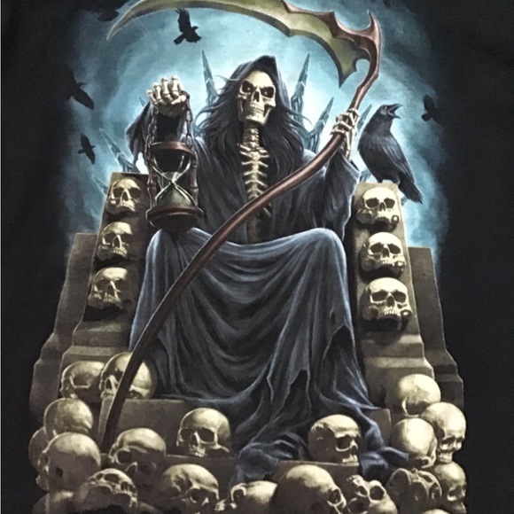 DOM Grim Reaper Skull Tee L - Picture 2 of 4